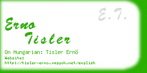 erno tisler business card