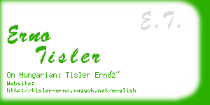 erno tisler business card